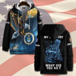 US Air Force , Remember - Honor - Respect - Zip Hoodie