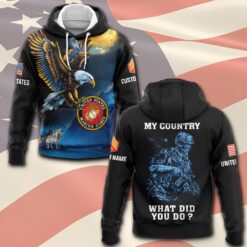 US Marine Corps, Honor, Duty, Service - Hoodie