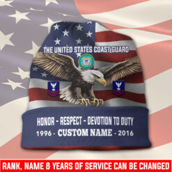 US Coast Guard, E 3 Red - Full-Printed Beanie Hat