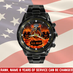 US Navy, Freedom Isn't Free - Black Stainless Steel Watch