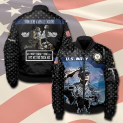 Navy Badge, Freedom Over Fear - Bomber Jacket