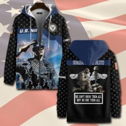 Navy Badge, American By Birth, Veteran By Choice - Zip Hoodie