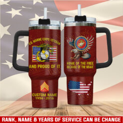 US Marine Corps, O 2 Marines First Lieutenant - Stainless Steel Tumbler 40oz