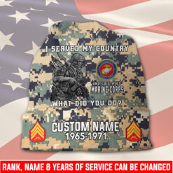 US Marine Corps, Duty, Honor, Country - Full-Printed Beanie Hat