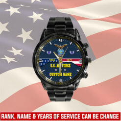 US Air Force, E 9 Air Force Command Chief Master Sergeant - Black Stainless Steel Watch