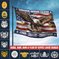 Navy Badge, E 5 Gold - Flying Flag 5×8 Feet(152×244 Cm)