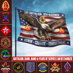 Marine Battalions, Duty, Honor, Country - Flying Flag 3×5 Feet(90×150 Cm)