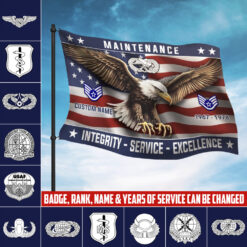 Air Force Badge, Service Before Self - Flying Flag 3×5 Feet(90×150 Cm)