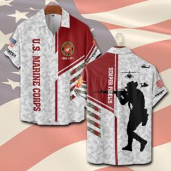 US Marine Corps, Duty, Honor, Country - Short Sleeve Button Shirt