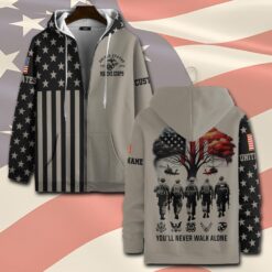 US Marine Corps, American By Birth, Veteran By Choice - Zip Hoodie