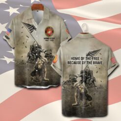 US Marine Corps, Remember - Honor - Respect - Short Sleeve Button Shirt