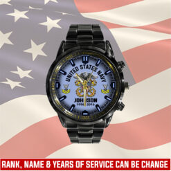 US Navy, Defender of Freedom - Black Stainless Steel Watch