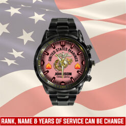 US Marine Corps, The Devil Dogs - Black Stainless Steel Watch