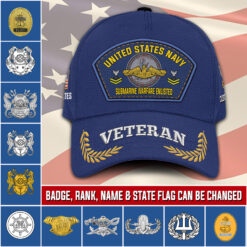 Navy Badge, American By Birth, Veteran By Choice - Classic Cap