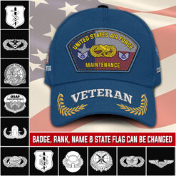 Air Force Badge, Land Of The Free, Because Of The Brave - Classic Cap