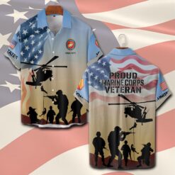 US Marine Corps, Freedom Over Fear - Short Sleeve Button Shirt