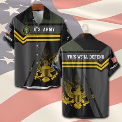 US Army, Honor, Duty, Service - Short Sleeve Button Shirt