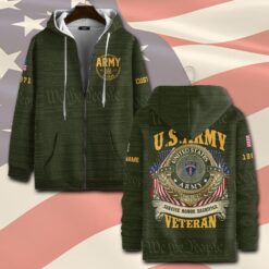Army Division, Proud Veteran - Zip Hoodie