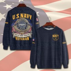 Navy Badge, Proud Veteran - Sweatshirt