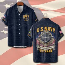 Navy Badge, Honor The Fallen - Short Sleeve Button Shirt
