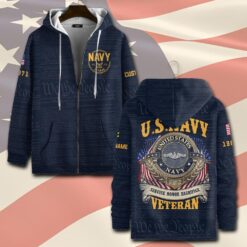 Navy Badge, Served With Pride - Zip Hoodie