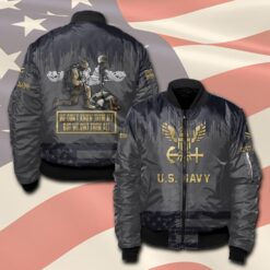 Navy Badge, By Sea, Air and Land - Bomber Jacket