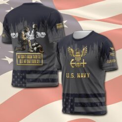 Navy Badge, No One Gets Left Behind - T-Shirt