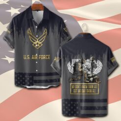 Air Force Badge, Proud Veteran - Short Sleeve Button Shirt