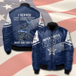 US Navy, Honor, Duty, Service - Bomber Jacket