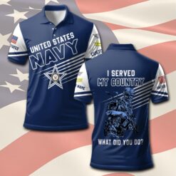 US Navy, E 7 Red - Polo Shirt