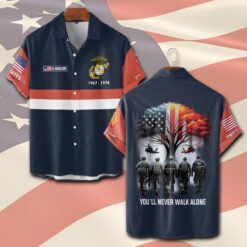 US Marine Corps, I Walked The Walk - Short Sleeve Button Shirt