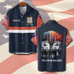 US Coast Guard, Honor, Duty, Service - Short Sleeve Button Shirt