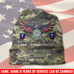 US Coast Guard, E 3 Red - Full-Printed Beanie Hat