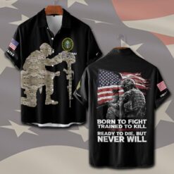 US Army, Honor, Duty, Service - Short Sleeve Button Shirt