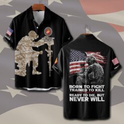 US Marine Corps, Honor, Duty, Service - Short Sleeve Button Shirt