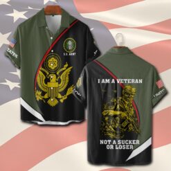 US Army, Freedom Over Fear - Short Sleeve Button Shirt