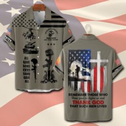 US Marine Corps, Honor The Fallen - Short Sleeve Button Shirt