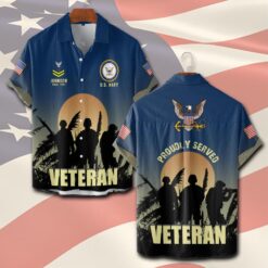 US Navy, Honor, Duty, Service - Short Sleeve Button Shirt
