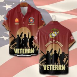 US Marine Corps, Freedom Over Fear - Short Sleeve Button Shirt