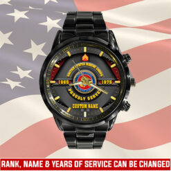 US Marine Corps, E 4 Marines Corporal - Black Stainless Steel Watch