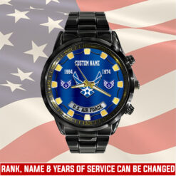 US Air Force, O 4 Air Force Major - Black Stainless Steel Watch