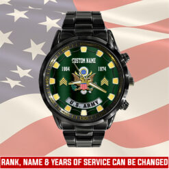 US Army, American By Birth, Veteran By Choice - Black Stainless Steel Watch