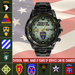 Army Division, Thank a Veteran - Black Stainless Steel Watch