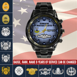 Navy Badge, E 4 Gold - Black Stainless Steel Watch