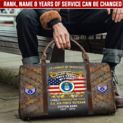 US Air Force, American By Birth, Veteran By Choice - Travel Bag - Size L: 20.4 x 9.4 x 10.2 inches