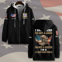 US Coast Guard, American By Birth, Veteran By Choice - Zip Hoodie