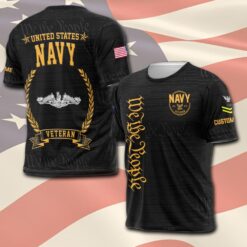 Navy Badge, E 2 White - T-Shirt