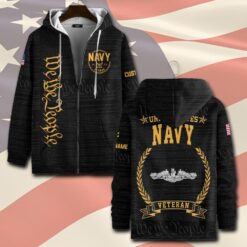Navy Badge, Honor - Courage - Commitment - Zip Hoodie