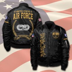 Air Force Badge, Aim High … Fly-Fight-Win - Bomber Jacket