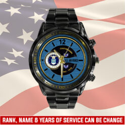 US Air Force, Aim High … Fly-Fight-Win - Black Stainless Steel Watch